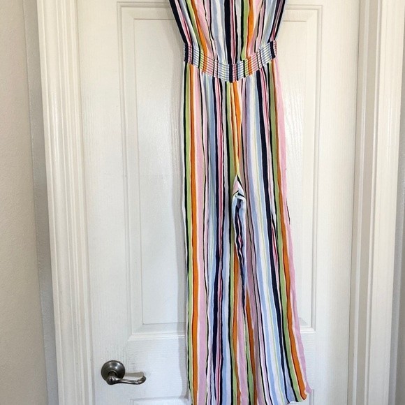 Forever 21 Striped Jumpsuit Strapless Gauze S Small - Picture 5 of 8